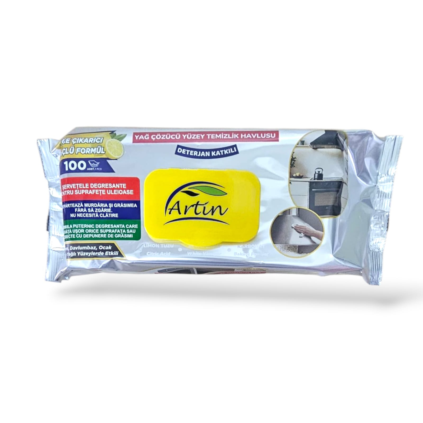 artin-servetele-umede-degresante-cu-capac-lemon-bicarbonat-100-buc-924463.jpg Artin Servetele Umede Degresante Uz Casnic 100Buc - imagine 1