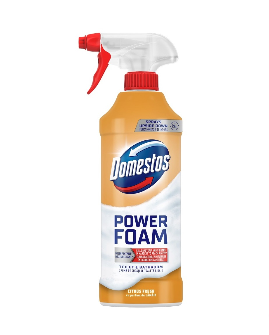 solutie-curatare-baie-domestos-power-foam-floral-435-ml-copie-839653.jpg Domestos Power Foam Spray 435Ml Citrus Fresh - imagine 1